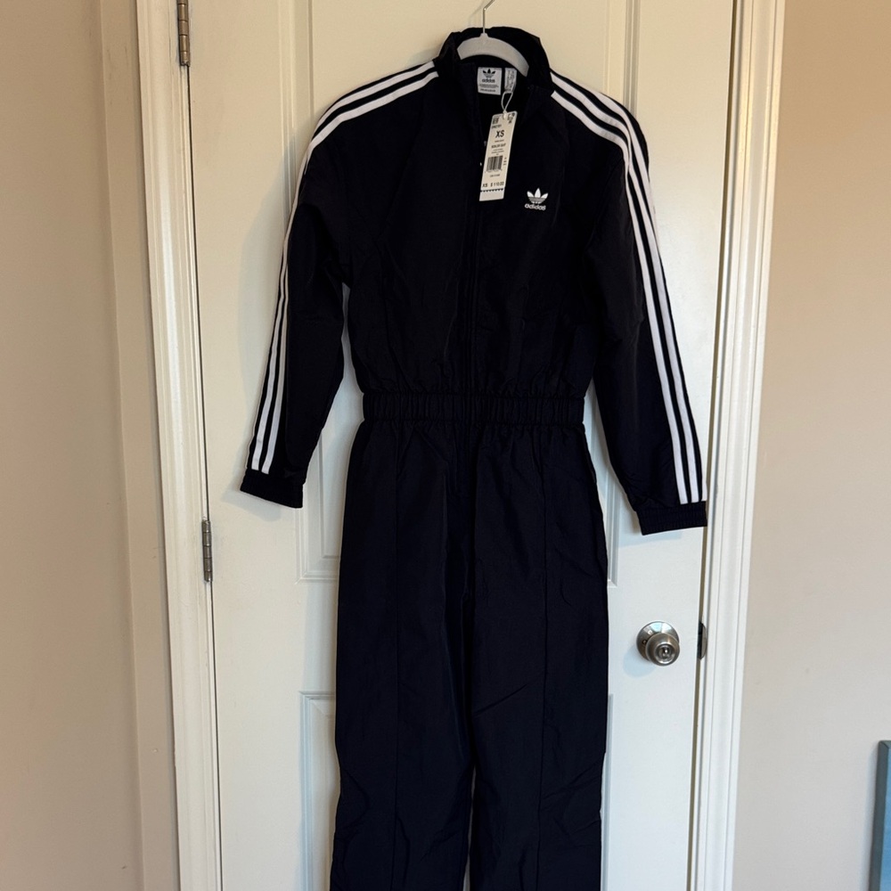 Adidas Black Jumpsuit with White Accents